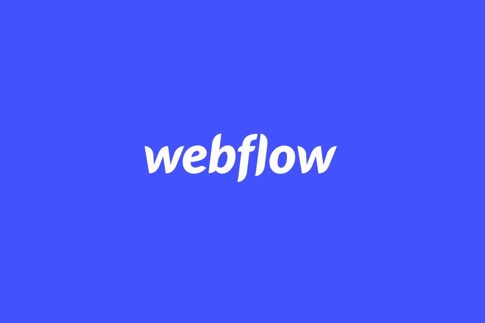 Visuel du logo Webflow - CMS et création de sites internet complexes sur-mesures.