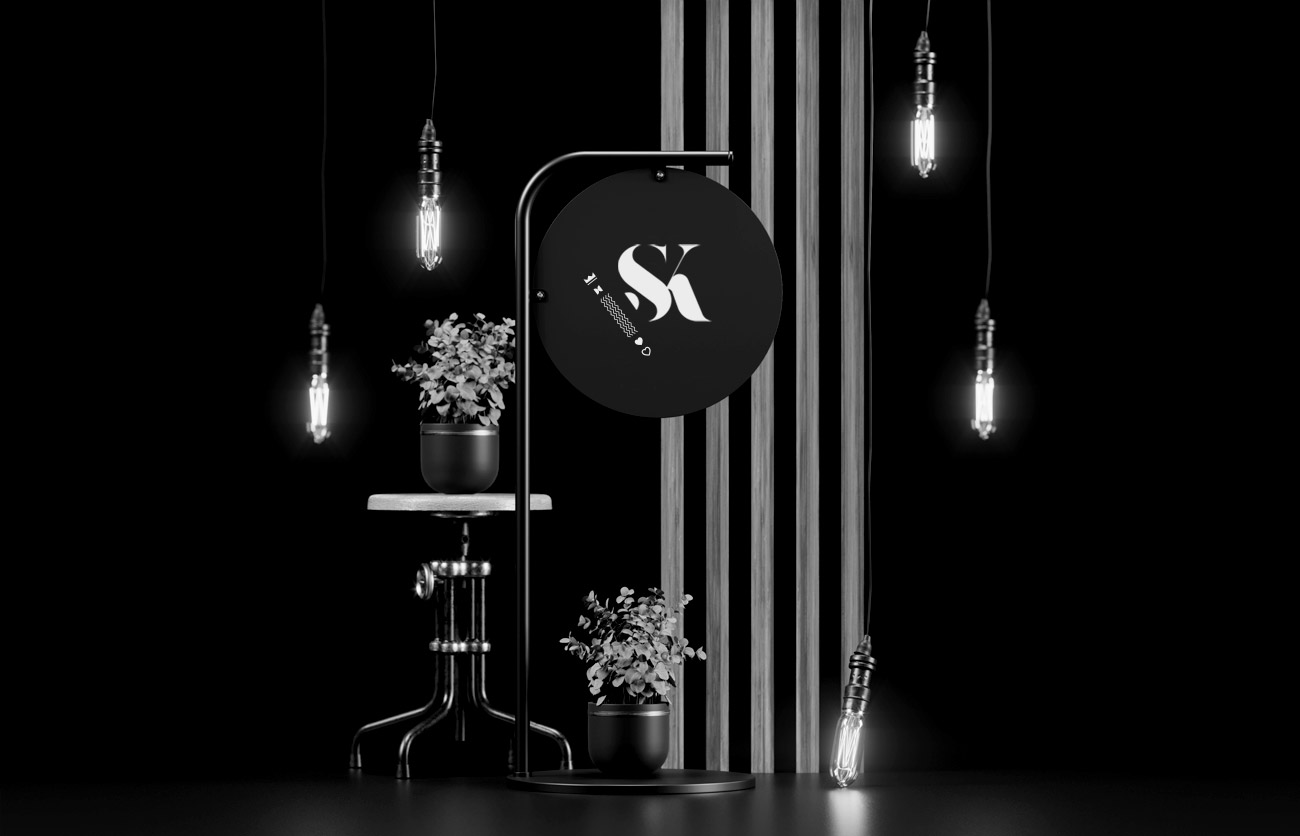 Univers du logotype. Un univers sobre, noir et blanc.